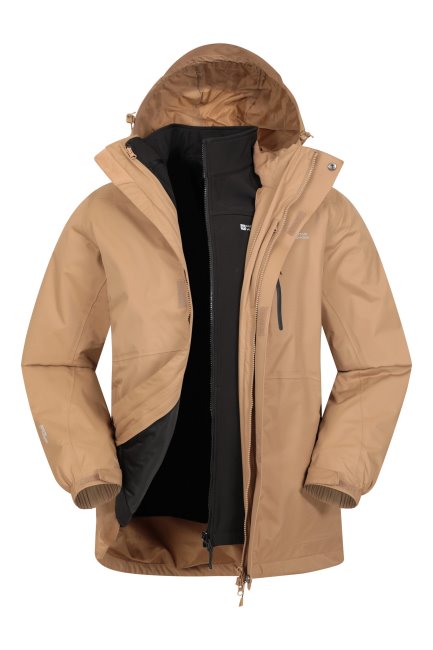 Adelaarsvaren Extreme 3 In 1 Heren Waterdichte Jas Mountain Warehouse Beige Origine