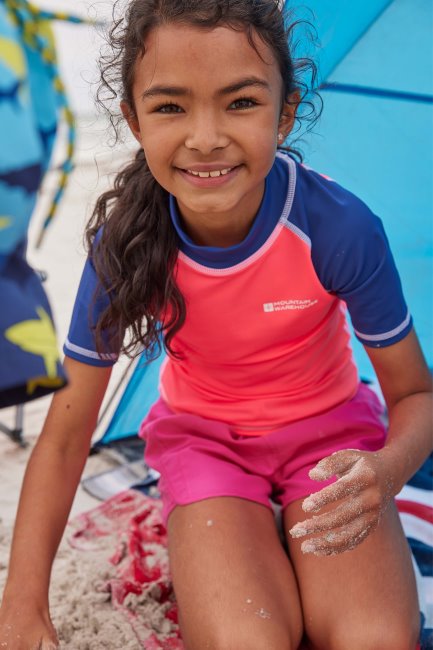 Merk Bergpakhuis Fuchsia Kinderuitslagvest Met Korte Mouwen