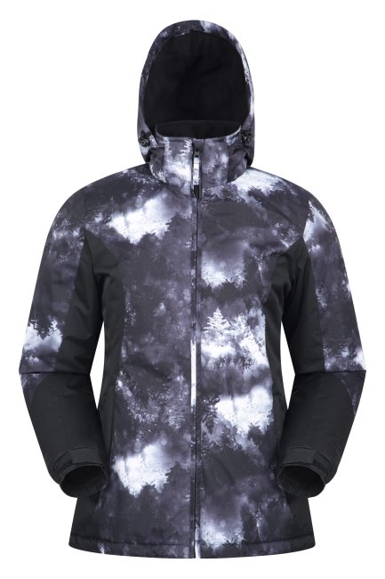 Brand Dawn Dames Ski-jack Met Print Gitzwart Mountain Warehouse