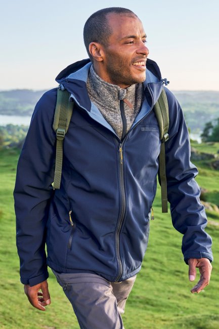 Mountain Warehouse Hot Blue Exodus Regenbestendige Softshell Voor Heren