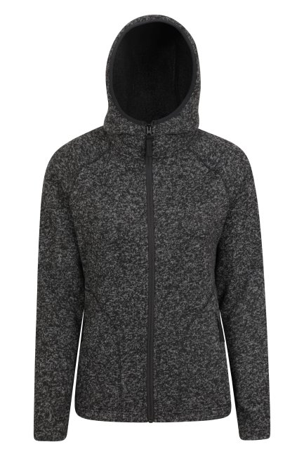 Mountain Warehouse Nevis Dames Hoodie Met Volledige Sluiting Zwart Nieuw