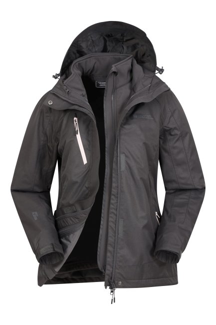 Zwart Best Mountain Warehouse Adelaarsvaren Melange Dames 3 In 1 Jas