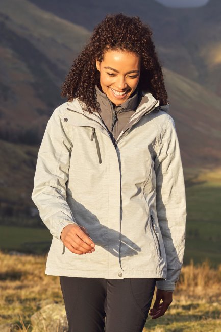 Origin Adelaarsvaren Melange Dames 3 In 1 Jas White Mountain Warehouse