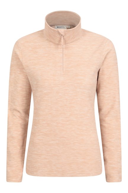 Mountain Warehouse Origine Lichtbeige Snowdon Gemêleerde Damesfleece Met Halve Rits