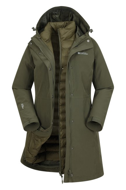 Mountain Warehouse Collections Kaki Alaska Dames 3 In 1 Lange Jas