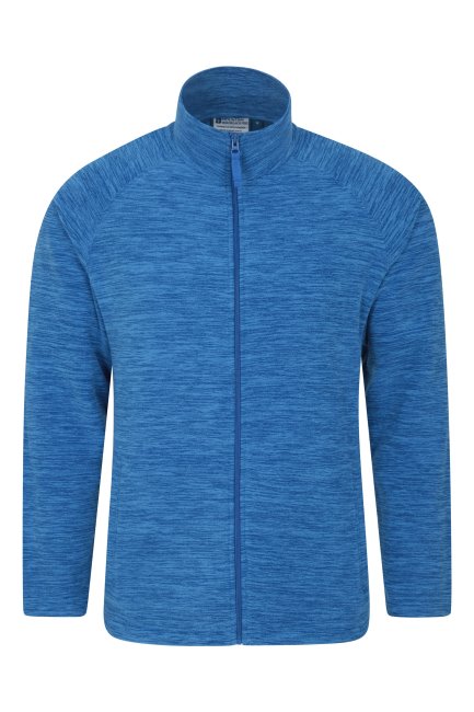 Mountain Warehouse Blue Snowdon Fleece Mode Voor Heren Met Volledige Sluiting