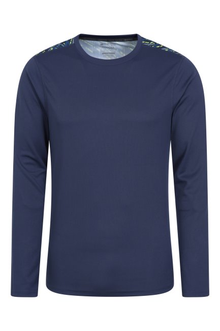 Collectie Mountain Warehouse Aspect Panel Heren Top Met Lange Mouwen Blauw