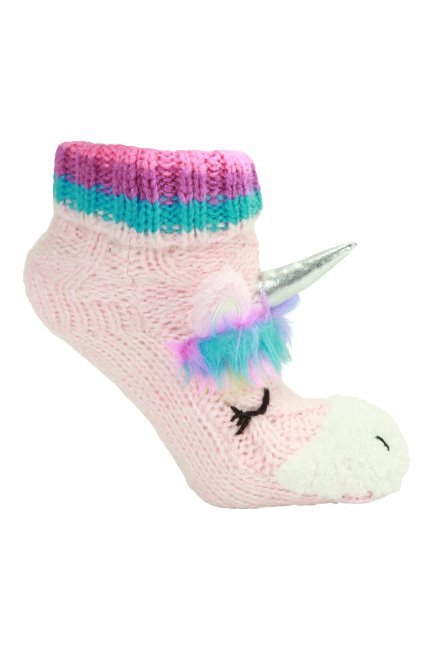 Eenhoorn Kinderen Grippi Sokken Origineel Lichtroze Bergmagazijn