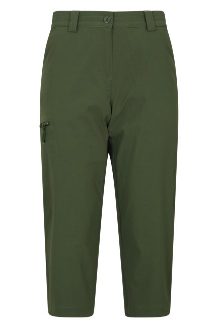 Mountain Warehouse Hot Hiker Stretch Dames Capri Donker-kaki