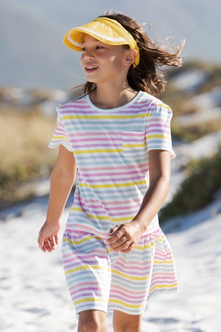 Collectie Streep Mountain Warehouse Biologische Kinderjurk Met Lage Taille