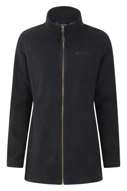 Merken Berken Dames Longline Fleecejack Jas Zwart Mountain Warehouse
