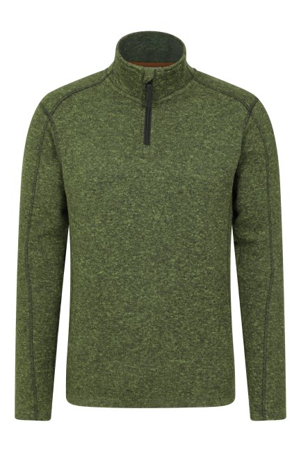 Idris Herenfleece Met Halve Rits Mountain Warehouse Donker-kaki Mode
