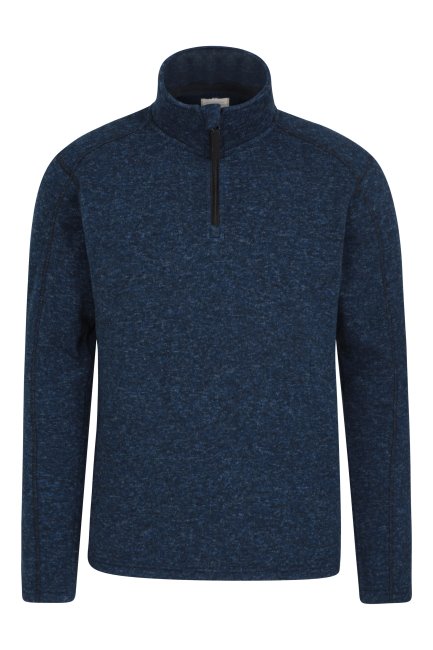 Navy Idris Heren Fleece Met Halve Rits Hot Mountain Warehouse