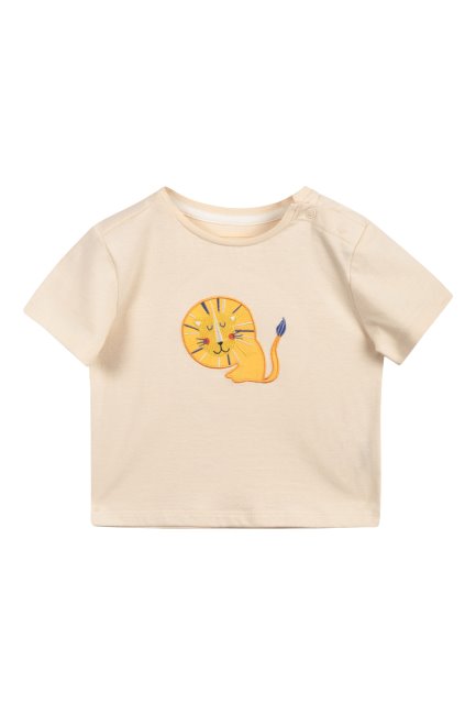 Beige Hot Baby Organisch Applique T-shirt Bergmagazijn