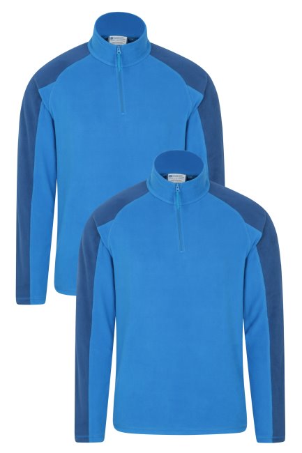 Ashbourne Heren Fleece Met Halve Rits 2-pack Hot Mountain Warehouse Navy