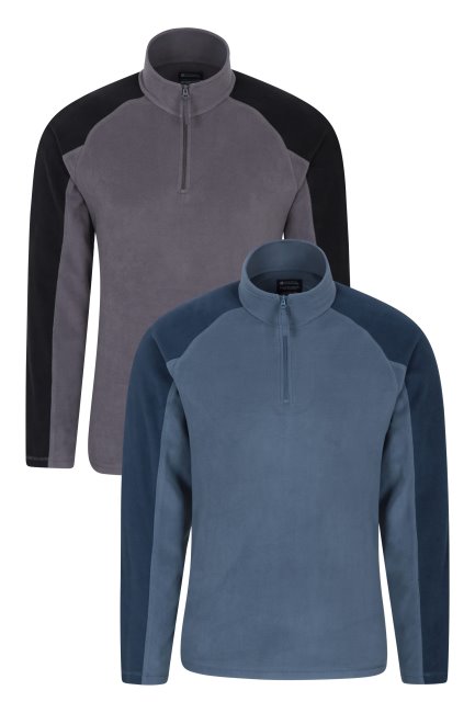 Mixed Mountain Warehouse Ashbourne Heren Half-rits Fleece 2-pack Merken