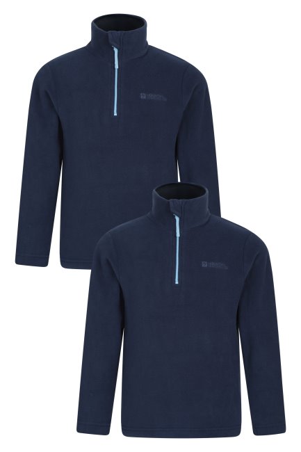 Navy Mountain Warehouse Nieuwe Camber Fleece Kinderfleece 2-pack