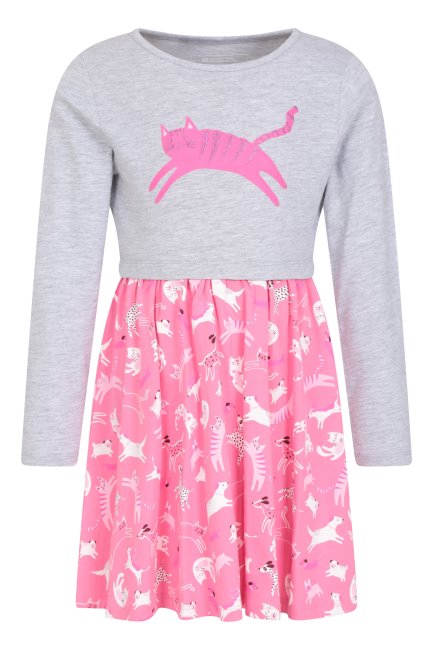 Poppy Kids Organische Jurk Met Lange Mouwen Mountain Warehouse Roze Collectie