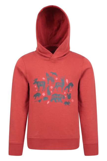 Hot Stay Wild Kids Biologische Hoodie Donkerrood Mountain Warehouse