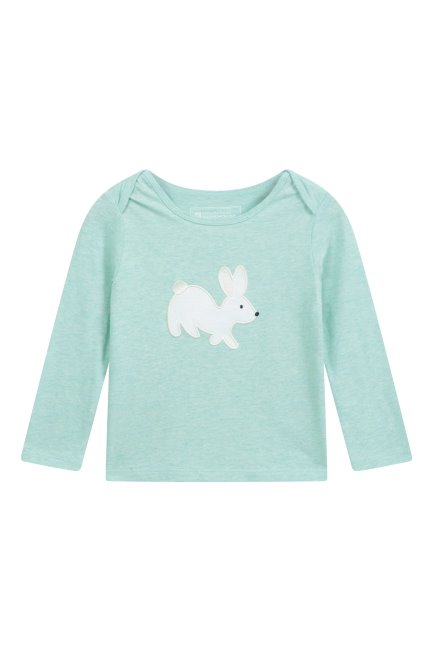 Mountain Warehouse Baby T-shirt Met Lange Mouwen In Applique Groen Origineel