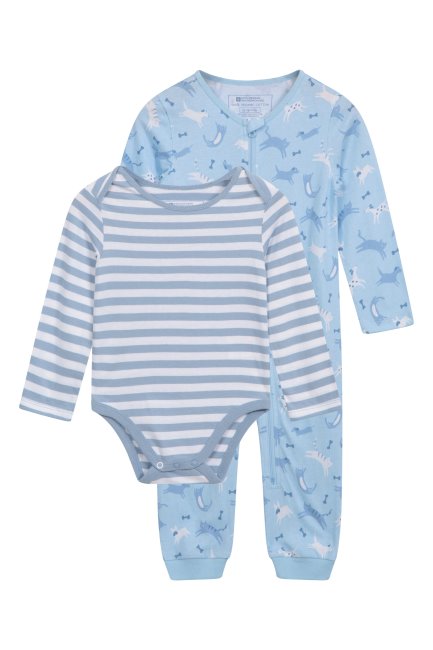 Mountain Warehouse Collection Biologische Babybody Set Lichtblauw