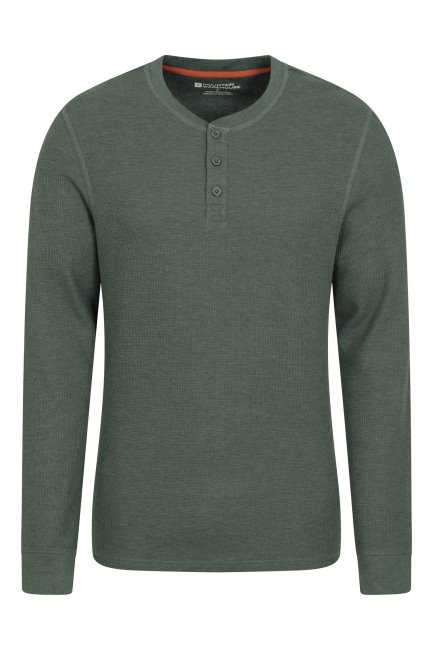 Donkergroen Best Mountain Warehouse Selby Henley Herenwafel T-shirt