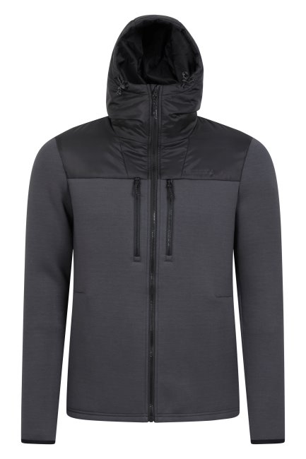 Mountain Warehouse Donkergrijze New Skill Gewatteerde Heren Hoodie