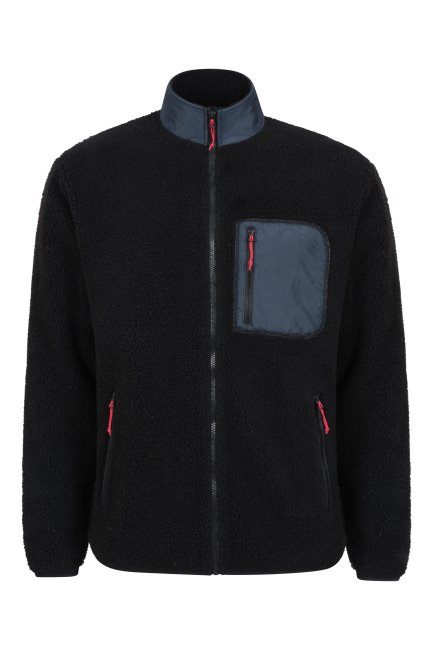Zwarte Origin Mountain Warehouse Whitby Heren Borg Fleece Jas