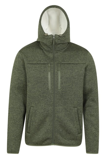 Merken Kaki Mountain Warehouse Dawlish Heren Hoodie Met Voering Van Bont