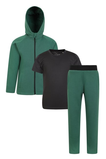 Kids 3-delige Sportset Mountain Warehouse Zwart Origins