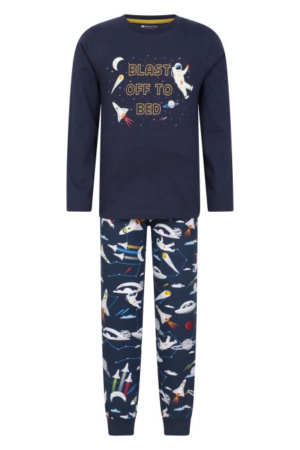 Beste Marineblauwe Bergmagazijn Geïnspireerde Pyjama Voor Kinderen