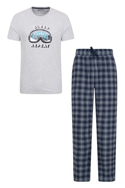 Mountain Warehouse Grijze Collectie Pyjamaset Met Uitgebreid T-shirt Voor Heren