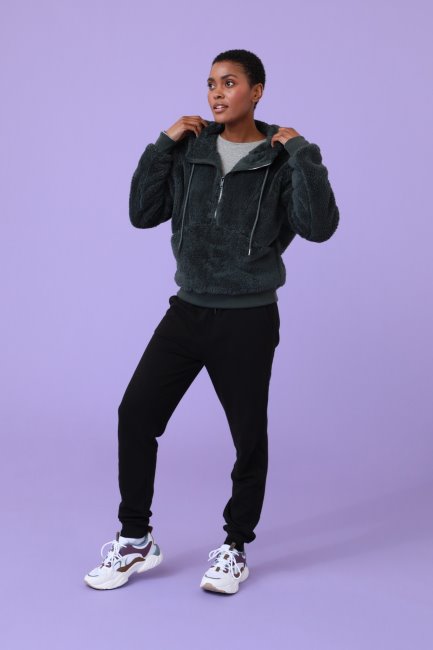 Collectie Kaki Active People Dames Fleece Met Halve Rits Mountain Warehouse