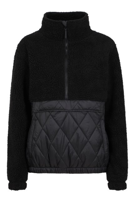 Mountain Warehouse Beek Dames Hybride Fleece Met Halve Rits Fashion Zwart