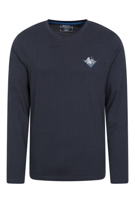 Marineblauw Triangel Berg Heren Biologisch T-shirt Mountain Warehouse Merk