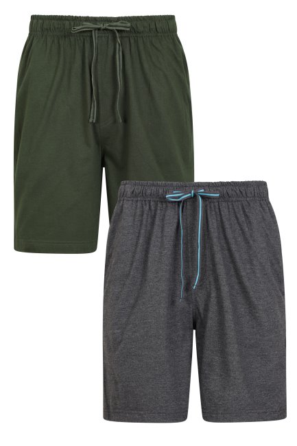 Mountain Warehouse Heren Pyjama Shorts 2-pack Kaki Merk