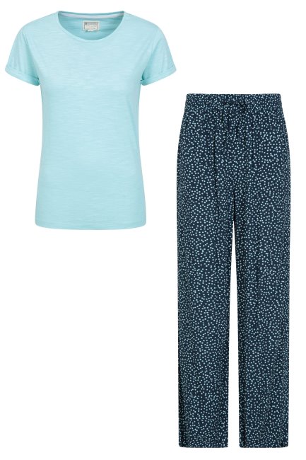 Lichtblauwe Merken Dames T-shirt & Broek Pyjama Set Mountain Warehouse