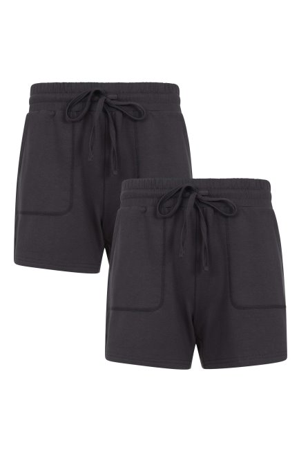 Zwarte Comfort Dames Sweatshorts 2-pack Collecties Mountain Warehouse