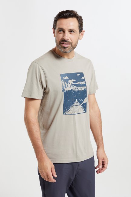 Kano Heren Biologisch T-shirt Merken Mountain Warehouse Creme
