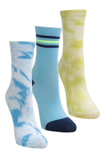 Collecties Lichtblauwe Mountain Warehouse Tie Dye Gerecyclede Kindersokken 3-pack