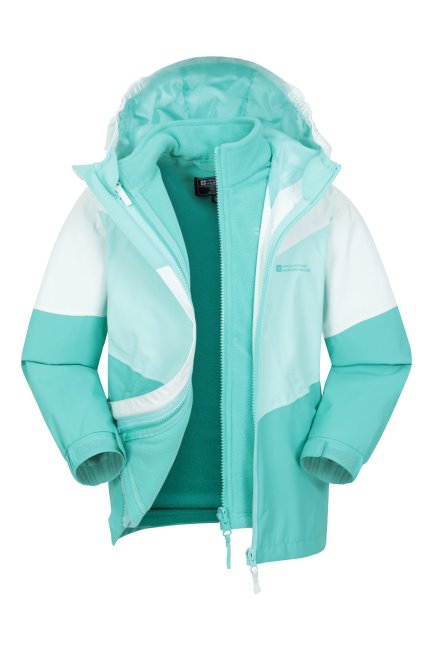 Light-teal Mountain Warehouse Lightning Ii Kids 3 In 1 Waterdichte Jas Nieuw