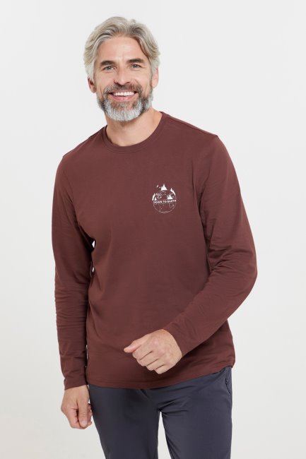 Collectie Down To Earth Heren Biologisch T-shirt Bordeaux Bergmagazijn
