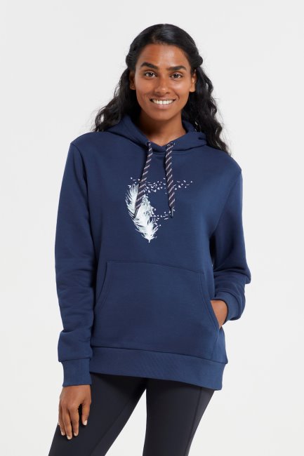 Dames Hoodie Met Verenprint Origineel Marine Bergmagazijn