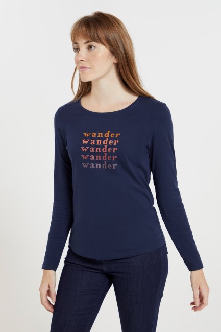 Fashion Mountain Warehouse Navy Ombre Wander Lopende Top Voor Dames