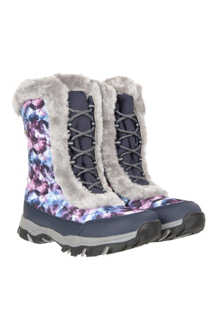 Collectie Mountain Warehouse Paars Ohio Dames Snowboots Met Print