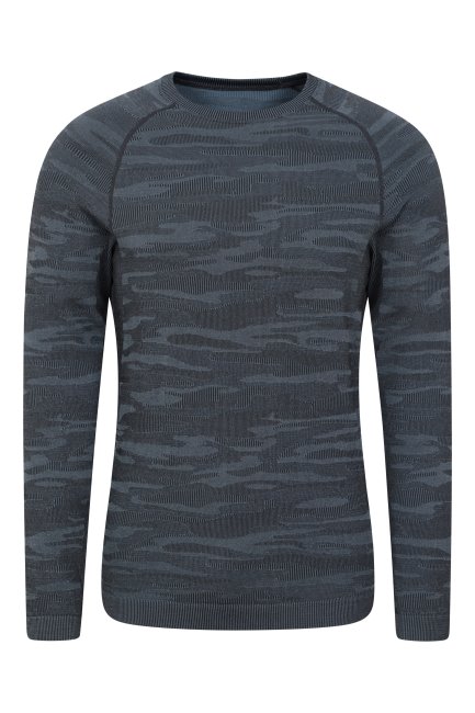 Blue-camo Mountain Warehouse Alpine Camo Heren Basislaagtop Origin