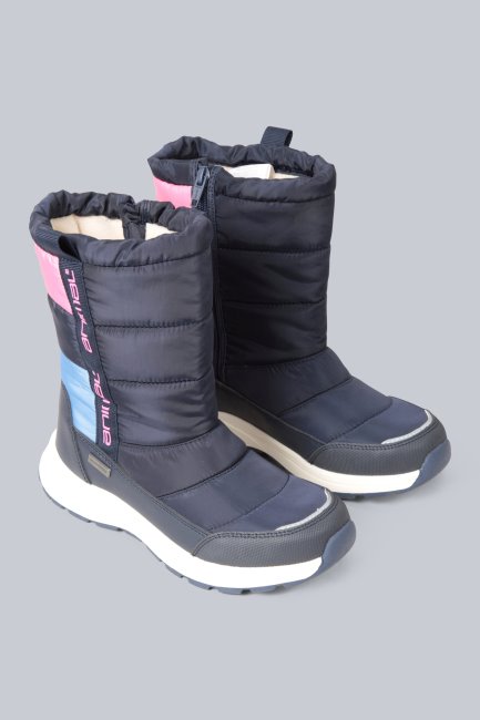 Animal Burst Snowboots Voor Kinderen Van Het Merk Mountain Warehouse Navy