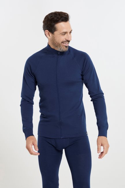 Brands Merino Heren Bergtop Met Volledige Sluiting, Navy