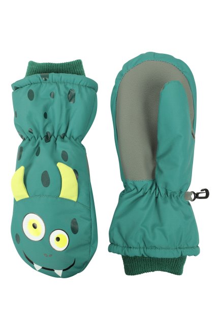 Green Origins Critter Kids Ski Wanten Mountain Warehouse