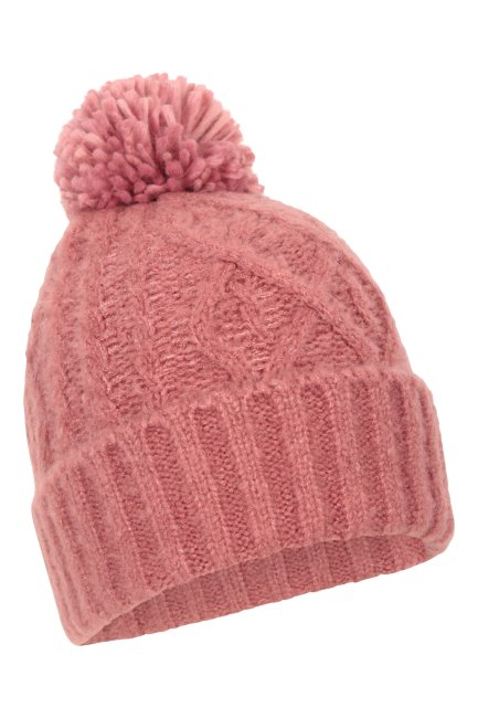 Mountain Warehouse Roze Dikke Kabelgebreide Damesbeanie Best